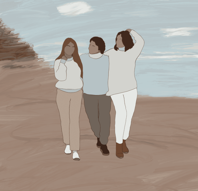 Illustratie moeder met dochters